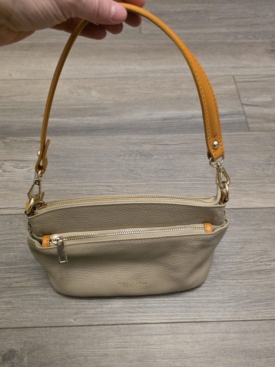 Divina Firenze Handbags - Purse Divina Firenze Triple-Compartment Italian Leather Handbag Shoulder Bag